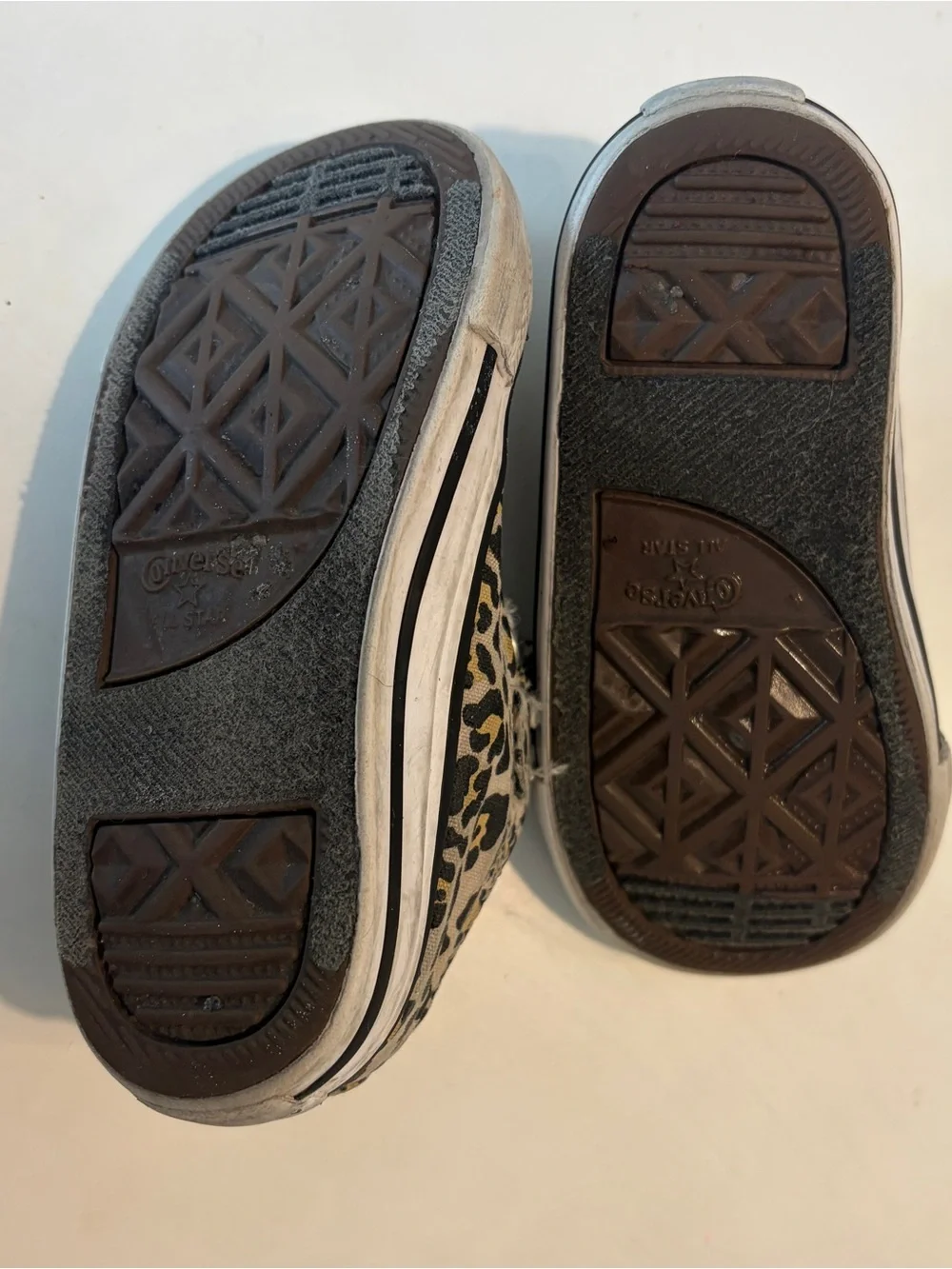 Converse Kids Leopard Print Low-Top Sneakers in Tan and Black